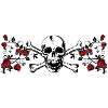Totenkopf Rosenornament Skull-Rose