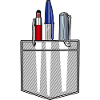 Shirt pocket with writing utensils
