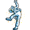 Outer space astronauts dance
