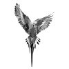 Flying Budgie Parakeet