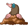 Mole with glasses gardener