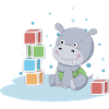 Hippo with cube
