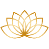 filigree stylized golden flower symbol