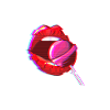 Esthetische E-Girl Mond Lolli Outfit Retro Stijl