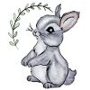 Bébé lapin Illustration aquarelle