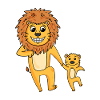 Lion avec enfant