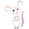 Hand drawn White Mouse sitting