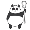 Lacrosse - Pandabär mit Lacrosseschläger