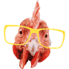 Hipster chicken with yellow glasses