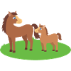Pferd Mutter und Kind