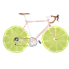 Rennrad mit Fruchträdern