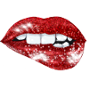 Sexy red glitter lips