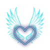 Neon heart with wing design