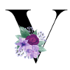 lettre V fleuris