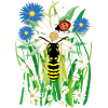 25 flowers bee ladybug meadow