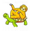Sloth sloth lazy riding turtle