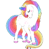 Verzaubertes Regenbogenmähnen-Einhorn
