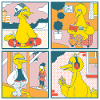 Sesamstraße Bibo Comic Kacheln