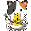 Cat ramen noodle soup