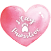 Pink hjerte ophold pawsitive med pote