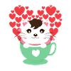 Cat with hearts