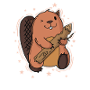 Beaver with his wood