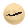 Jumbo Silhouette against the Moon