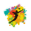 Fistball player with splash