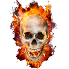 dead head in flames