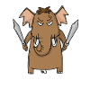 Mammoth with sword
