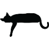 Silhouette of cat laying down