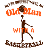 Old man athlete gift basketball