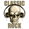 Classic Rock Skull With Headphones Design