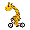 Giraffe on bike
