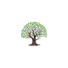 Bunter Baum mit Blättern