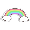 Pastel rainbow with clouds motif