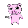 Gangster pig with weapon