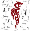 Dragon with slogans