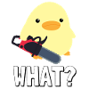 che cosa? Anatra con idea regalo di pulcino meme motosega
