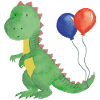 Small dino with balloons