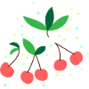 CHERRIES FRUIT LEAVES CIRCLES PATTERN