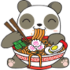 Panda mangeant ramen