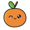 Słodki pomarańczowy Rysunek Kawaii