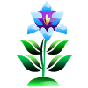 Fleur pourpre et bleue
