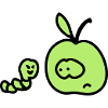 Worm meets apple