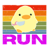 Race Run Duck with Knife Meme Funny Saying Fun