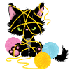 Funny cat involved in wool
