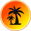 Palmier Cercle Orange Soleil