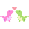 Cute Dinosaurs In Love