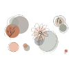Circles with LineArt Flowers